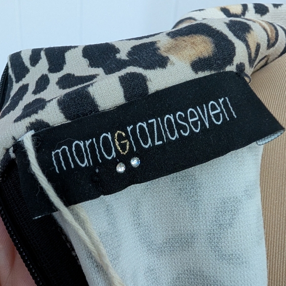 maria grazia severi leopard print Signature dress Size 42 It US 6 - Picture 8 of 11